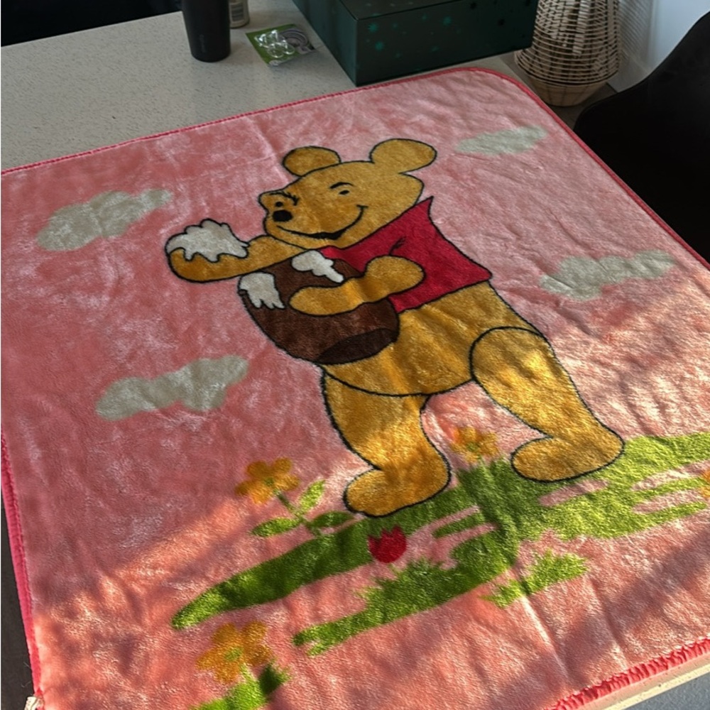 Pink Blanket with Bear Design